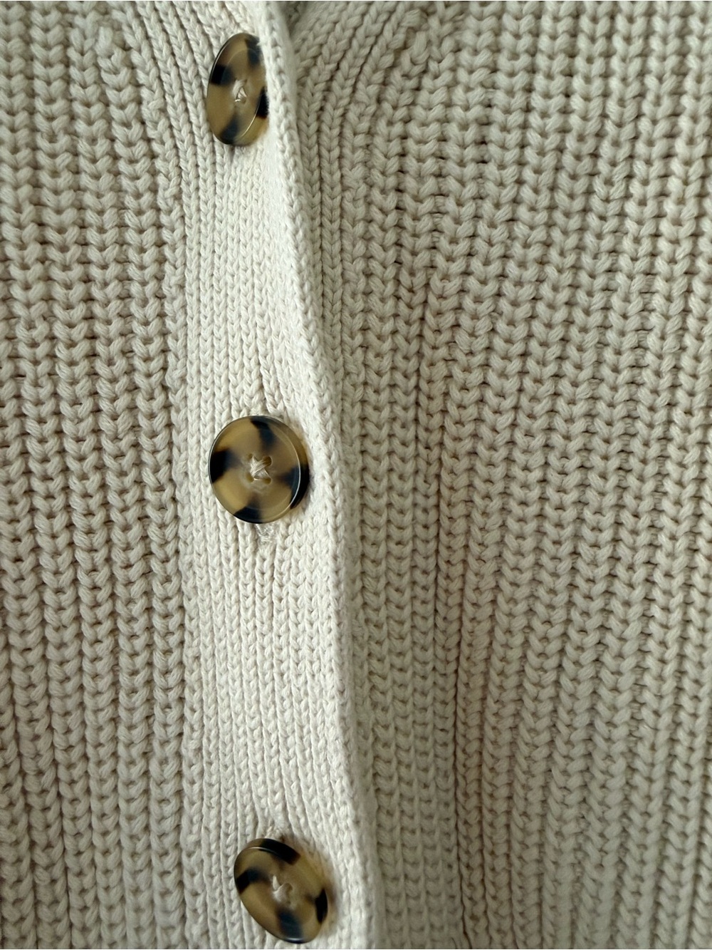 GAP Cream Ribbed Button-Front Cardigan - Picture 3 of 5